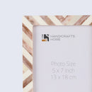 Picture Frames Chevron Pattern Bone Inlay Collection in 29 Sizes, Brown