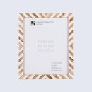 Picture Frames Chevron Pattern Bone Inlay Collection in 29 Sizes, Brown