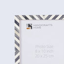 Picture Frames Chevron Pattern Bone Inlay Collection in 3 Sizes, Grey