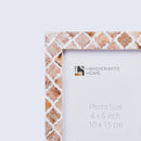 Picture Frames Moroccan Pattern Bone & Resin Inlay Collection in 3 Sizes, Brown