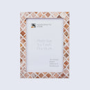 Picture Frames Moroccan Pattern Bone & Resin Inlay Collection in 3 Sizes, Brown