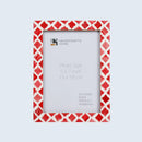 Picture Frames Moroccan Pattern Bone & Resin Inlay Collection in 27 Sizes, Red