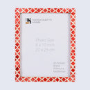 Picture Frames Moroccan Pattern Bone & Resin Inlay Collection in 27 Sizes, Red