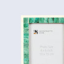 Picture Frames Mosaic Pattern Bone Inlay Collection in 3 Sizes, Green