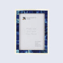 Picture Frames Mosaic Pattern Bone Inlay Collection in 3 Sizes, Blue