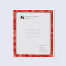 Picture Frames Mosaic Pattern Bone Inlay Collection in 3 Sizes, Red