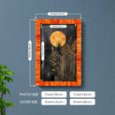 Poster Picture Frame Classic Bone Inlay in 4 Sizes, Orange