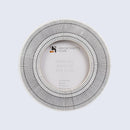 4x4 Round Black & White Picture Frame Linear Sunburst Pattern