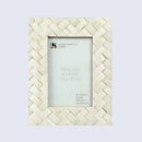 White Bone Inlay Braided Pattern Frame 4x6 & 5x7