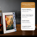 White & Blue Bone Inlay Picture Frame - 4x6 & 5x7