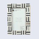 Grey & White Bone Inlay Brick Pattern Frame 4x6 & 5x7