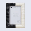 Ridged Black & White Bone & Resin Inlay Picture Frame- 4x6 & 5x7