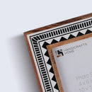 Wood Resin Inlay Handmade Black & White Geometric Picture Frame - 4x6, 5x7