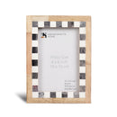 Checkered Bone Inlay Picture Frame, Grey & White