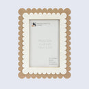 Petal Scallop Pattern Picture Frame White & Brown - 4x6 & 5x7