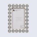 Resin inlay Tribal Geometry Pattern Black & White Picture Frame