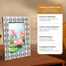 Resin inlay Tribal Geometry Pattern Black & White Picture Frame