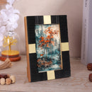 Resin Inlay Deco Black & Gold Picture Frame For Desk & Wall-3 Sizes