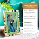 Green Abstract Ink Resin Inlay Picture Frame in 4x6 & 5x7
