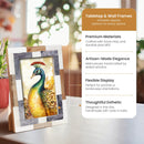 Wood & Bone Inlay Woodstrip Tile Picture Photo Frame in 4x6, 5x7