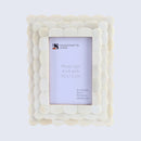 Picture Frames Scalloped Pattern Bone Inlay Collection in 4x6, White
