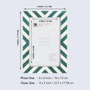 Picture Frames Candy Cane Mint Pattern Resin Inlay Collection in 3 Sizes, Pack of 2