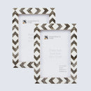 Decorative Picture Frame Lisbon Cortica Pack of 2 Brown & White - 4x6