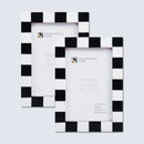 Picture Frames Manhattan Diner Pattern Resin Inlay Collection in 3 Sizes, Pack of 2