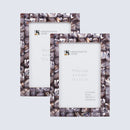 Picture Frames Mother of Pearl Pack of 2 Collection in 3 Sizes, Dark Grey