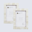 Picture Frames Classic Pattern Bone Inlay Collection in 3 Sizes, Pack of 2 - White