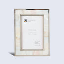 Camelot Maiden Brass & Resin Inlay 4x6 White & Silver Picture Frame