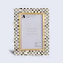 Bone Inlay & Brass Halo Pixels Pattern Picture Frame - 4x6