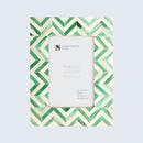 Decorative Picture Frame Zig Zag Herringbone Green & White - 4x6