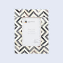 Decorative Picture Frame Zig Zag Herringbone Grey -  4x6