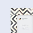 Decorative Picture Frame Zig Zag Herringbone Grey -  4x6
