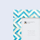 Decorative Picture Frame Zig Zag Herringbone Turquoise & White - 4x6