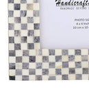 Baby Picture Frames Checkered Pattern Bone Inlay Collection - 4x4