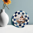 Picture Frames Scalloped Pattern Bone Inlay Collection in 4 sizes, Blue