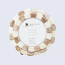 Picture Frames Scalloped Pattern Bone Inlay Collection in 4 sizes, Brown