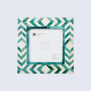 Picture Frames Taj Pattern Bone Inlay Collection in 25 Sizes, Green