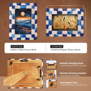 Picture Frames Scalloped Pattern Bone Inlay Collection in 4 sizes, Blue
