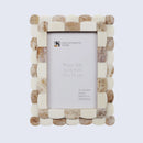 Picture Frames Scalloped Pattern Bone Inlay Collection in 4 sizes, Brown