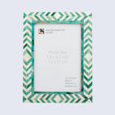 Picture Frames Taj Pattern Bone Inlay Collection in 25 Sizes, Green