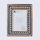 Wood Resin Inlay Handmade Black & White Geometric Picture Frame - 4x6, 5x7