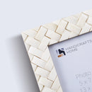 White Bone Inlay Braided Pattern Frame 4x6 & 5x7