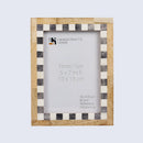 Checkered Bone Inlay Picture Frame, Grey & White