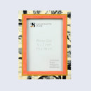 Peach Abstract Ink Resin Inlay Picture Frame in 4x6 & 5x7