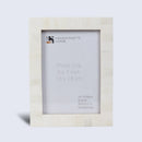 Classic Plain White Bone Inlay 4x6 Photo Frame