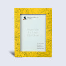 Resin Inlay Handmade Yellow Picture Frame for Wall & Tabletop - 5x7