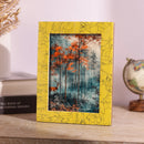 Resin Inlay Handmade Yellow Picture Frame for Wall & Tabletop - 5x7